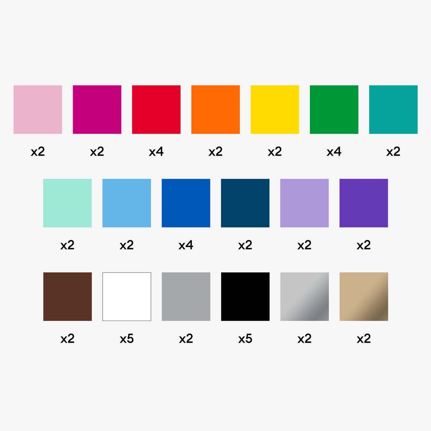 Value Vinyl, Rainbow Sampler - Permanent (50 ct)
