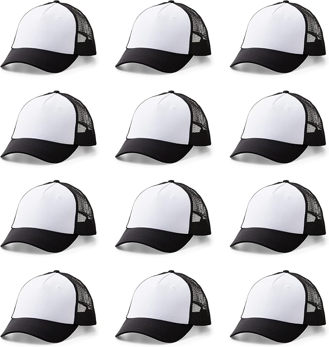 Cricut Trucker Hat, Black/White - 12ct