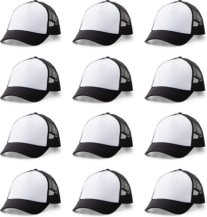Cricut Trucker Hat, Black/White - 12ct