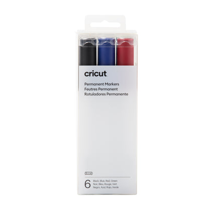 Permanent Markers 2.5 mm, Black/Blue/Red/Green (6 ct)
