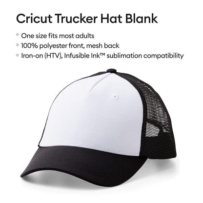 Cricut Trucker Hat, Black/White (1 ct)