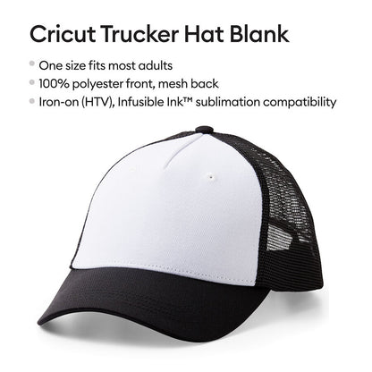 Cricut Trucker Hat, Black/White (1 ct)