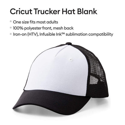 Cricut Trucker Hat, Black/White (1 ct)