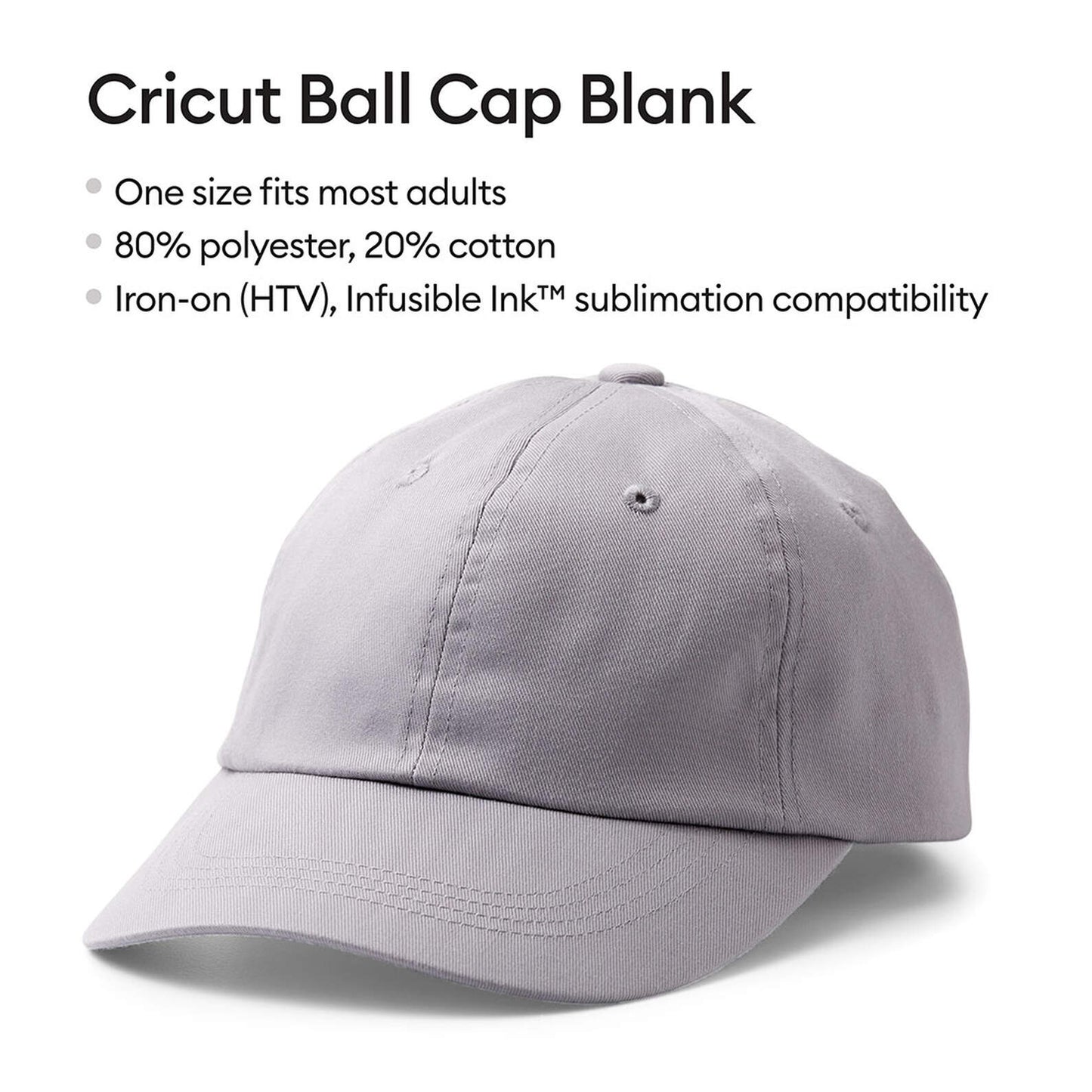 Cricut Ball Cap Blank, Gray (1 ct)