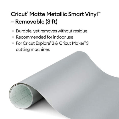 Matte Metallic Smart Vinyl™ – Removable, Silver (3 ft)