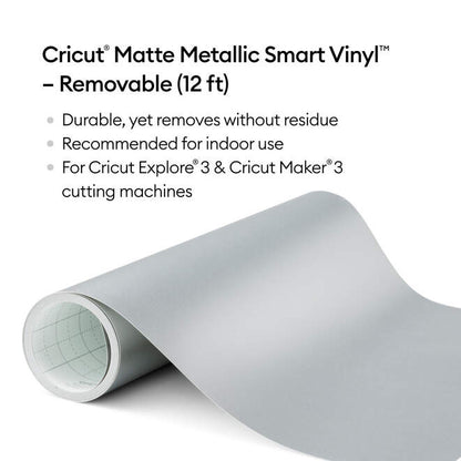 Matte Metallic Smart Vinyl™ – Removable, Silver (12 ft)