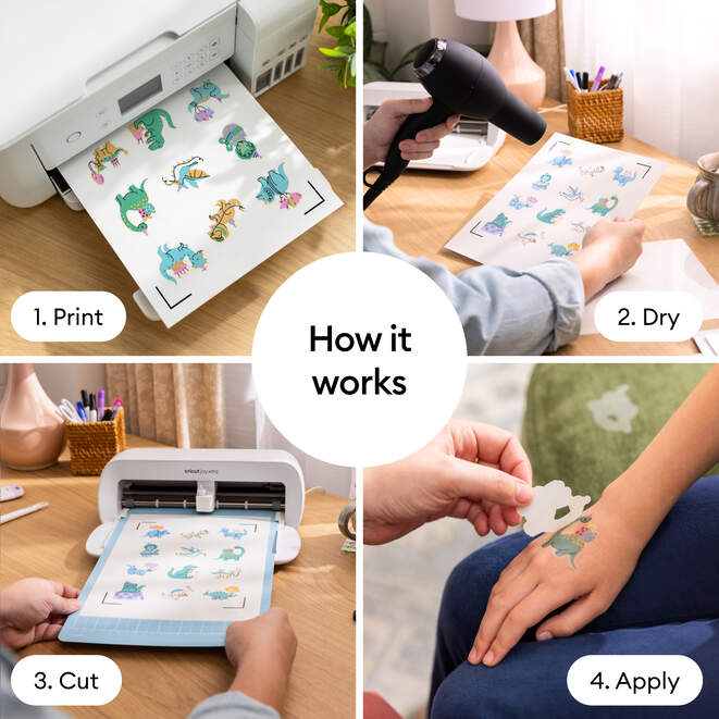 Printable Temporary Tattoo Sheets - A4 (3 ct)