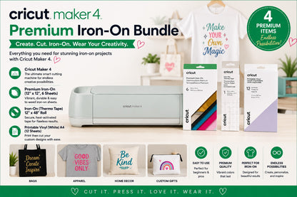 Cricut Maker 4 Premium Iron-On Bundle